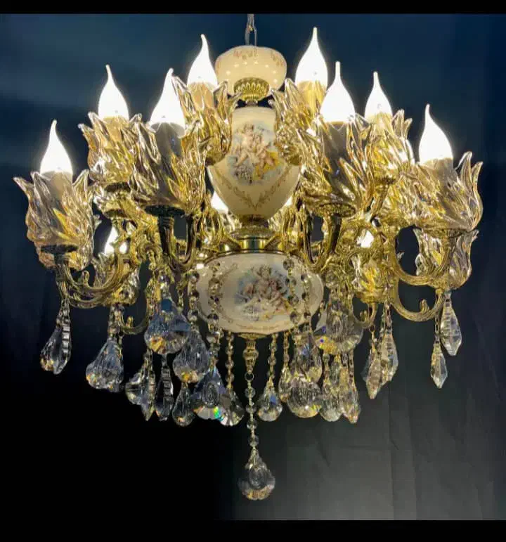 لوستر۸شاخه ۱۶ روشنایی|لوستر و چراغ آویز|گلستان (تهران), |دیوار