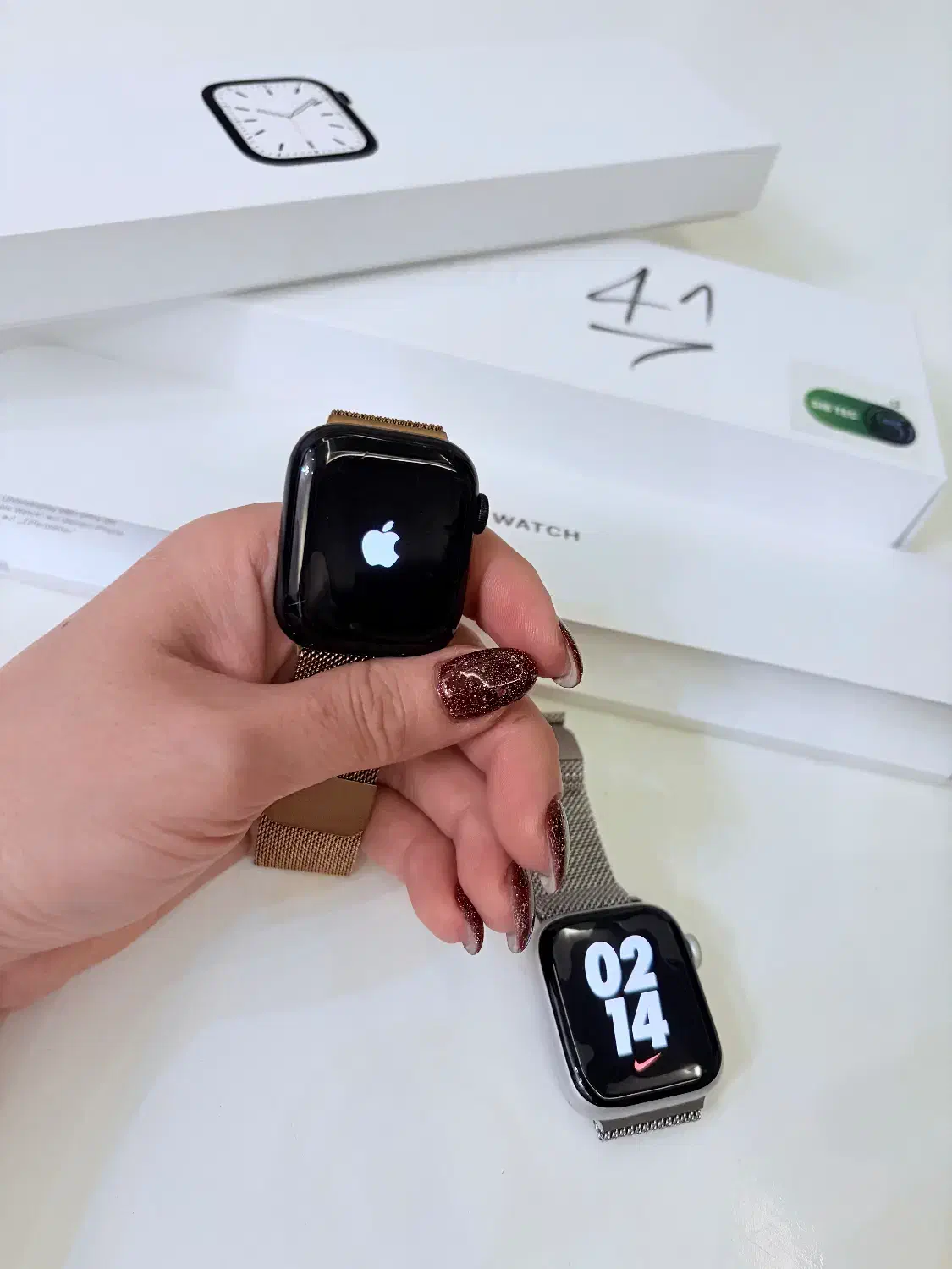 اپل واچ سری ۷ سایز ۴۱ آلومینیوم مشکی در حدآکبند|ساعت|لاهیجان, شیشه گران|دیوار
