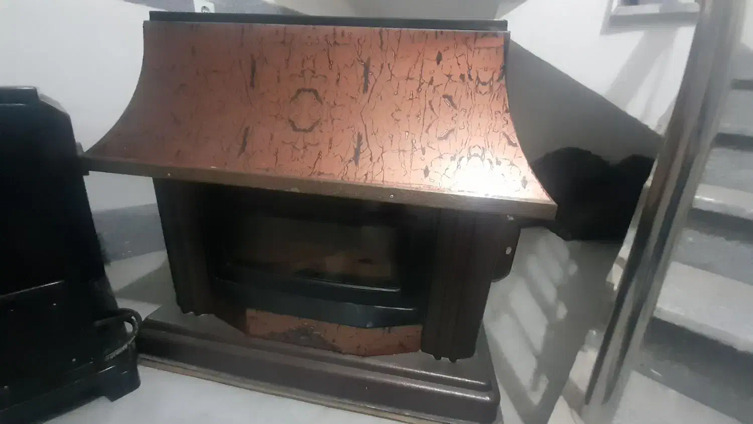 بخاری گازی شومینه ای بزرگ برفاب|بخاری، هیتر، شومینه|اردبیل, |دیوار