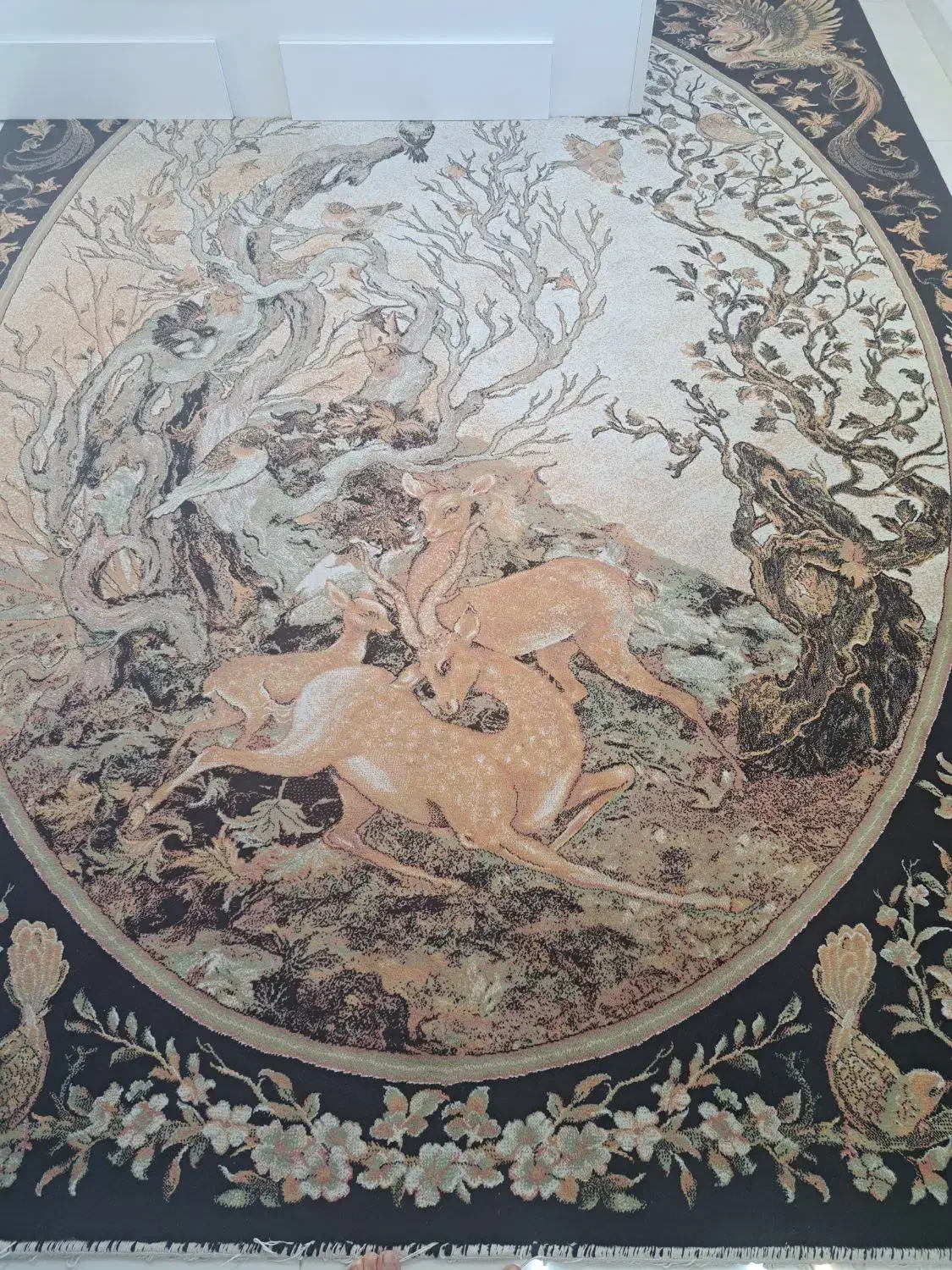 قالی طرح آهو|فرش|کرمان, |دیوار