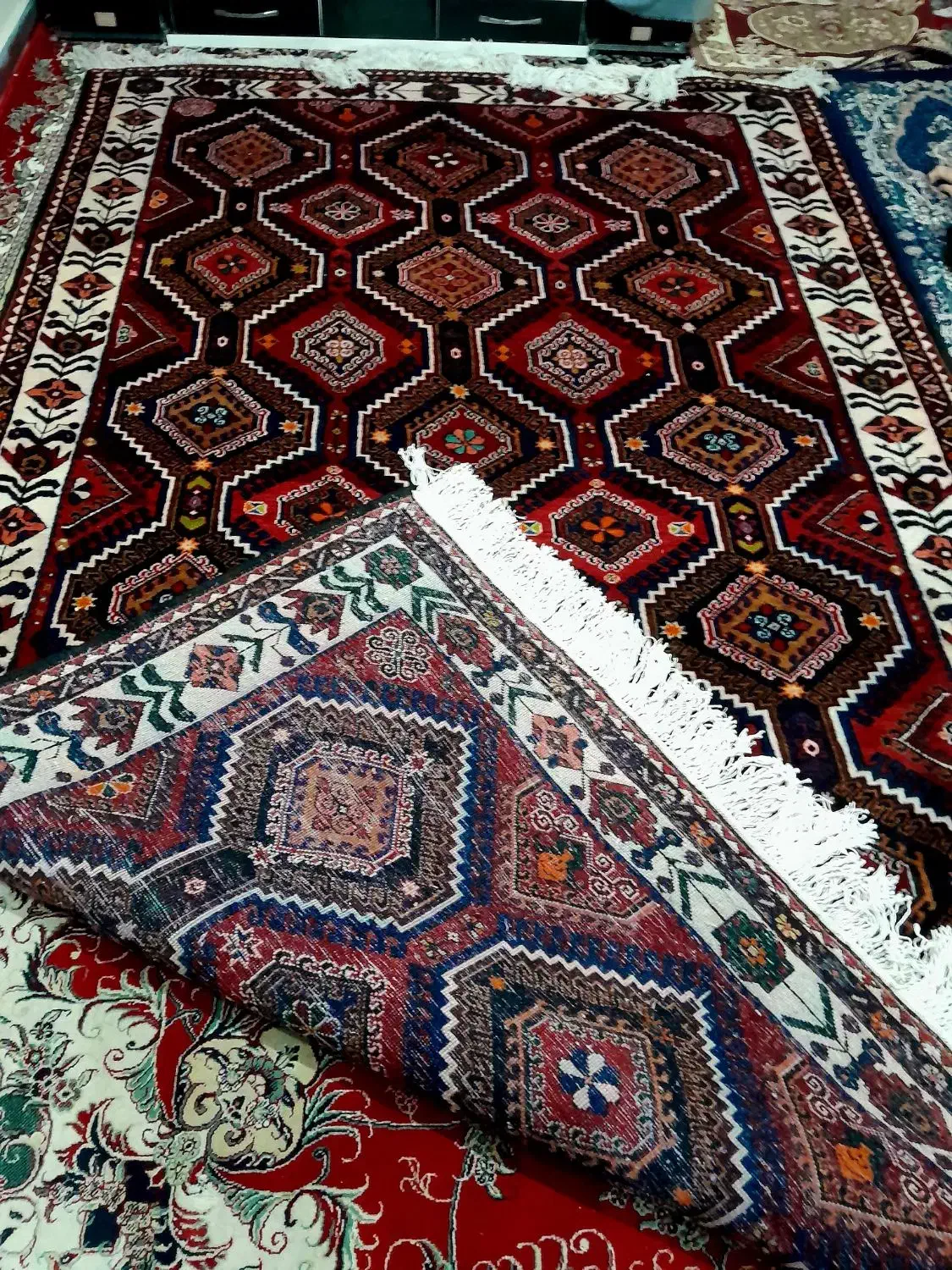 یک تخته فرش شش متری و چهارمتری دستبافت|فرش|شهرکرد, |دیوار