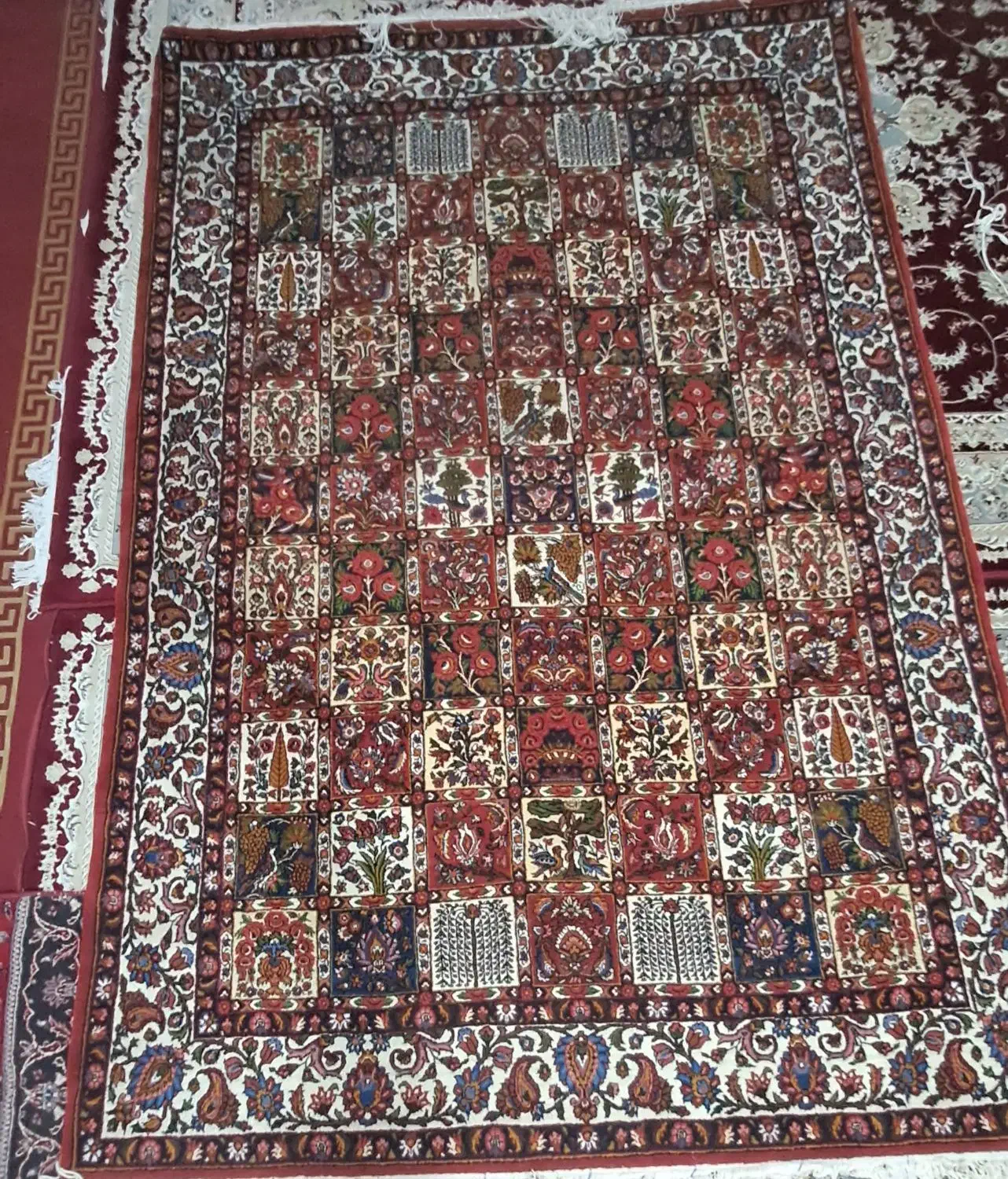 قالی دست بافت|فرش|لاران, |دیوار