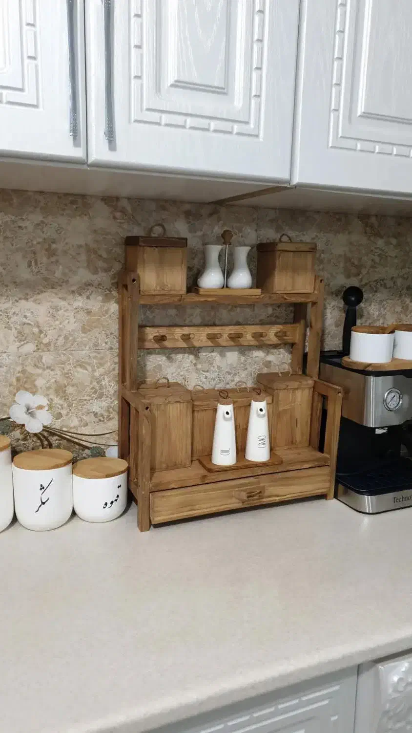 استند وپاسماوری چوبی|آب‌چکان و نظم‌دهنده ظروف|پرند, فاز ۵|دیوار