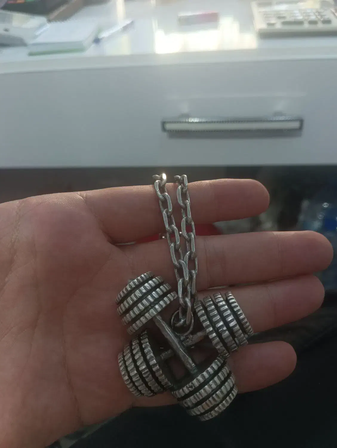 زنجیر  نقره طرح دنبل|جواهرات|ایلام, |دیوار