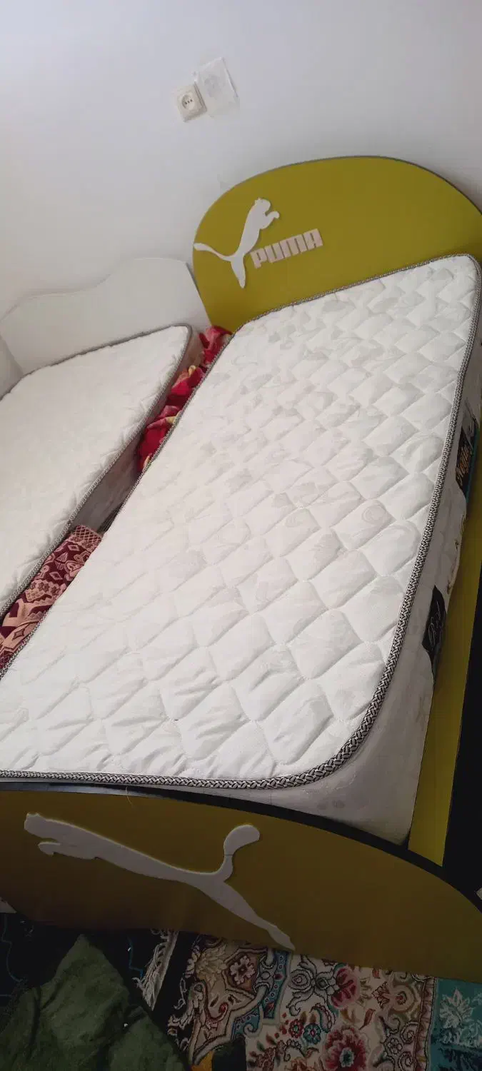 دوتا تخت و تشک نوجوان|تخت و سرویس خواب|شاندیز, |دیوار