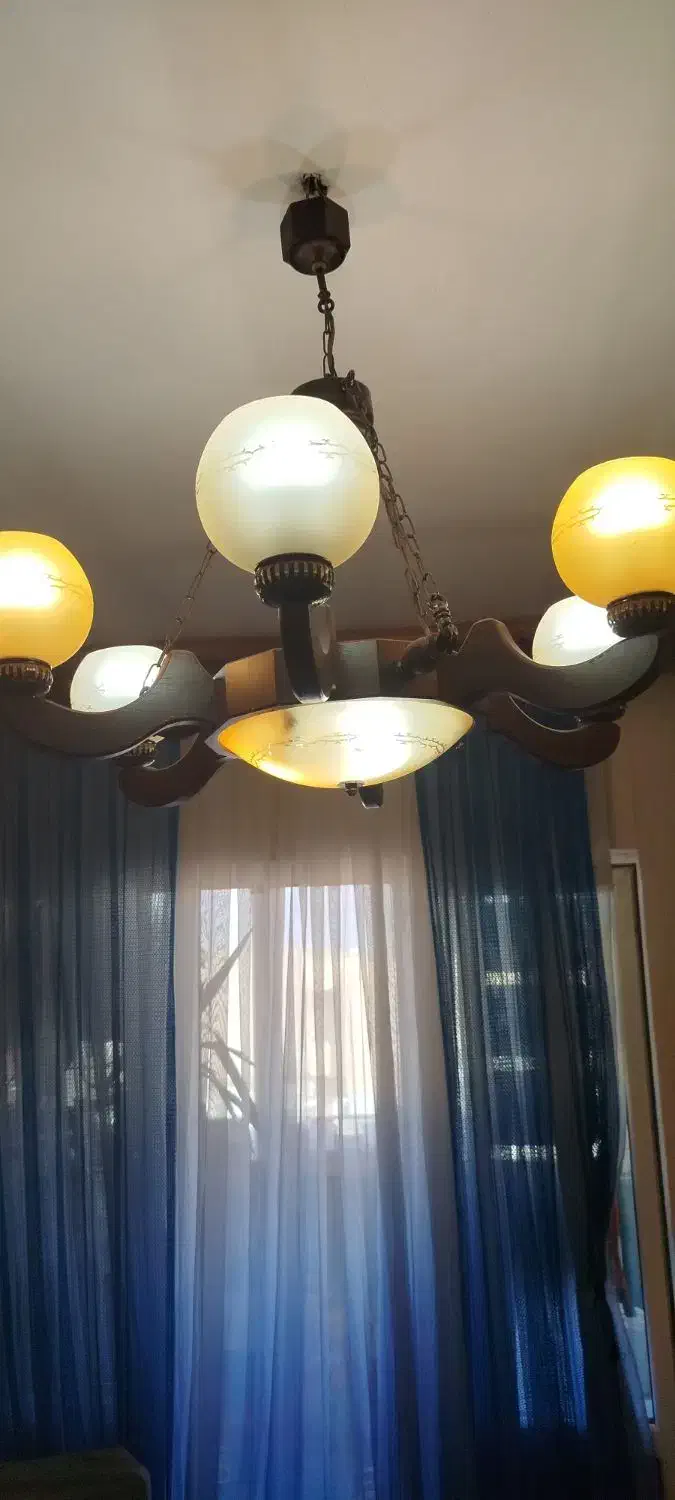 لوستر چوبی 6 شاخه دو عدد|لوستر و چراغ آویز|محمدشهر, شهرک پیام (مهرالبرز)|دیوار