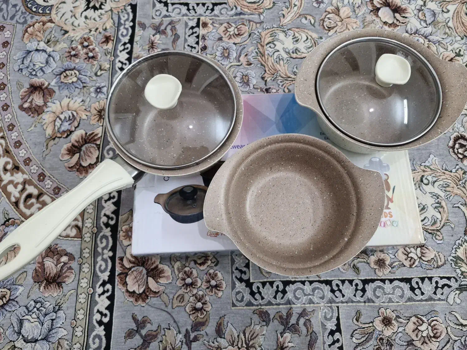 سرویس قابلمه ۵ تیکه چدن گرانیتی نوزادی برند چیکو|اسباب و اثاث بچه|یزد, |دیوار