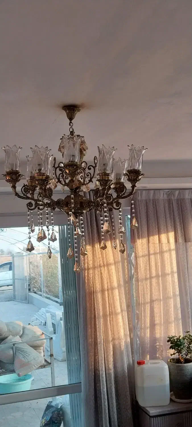 لوستر برنز ۱۰ شاخه|لوستر و چراغ آویز|نظرآباد, احمد آباد|دیوار