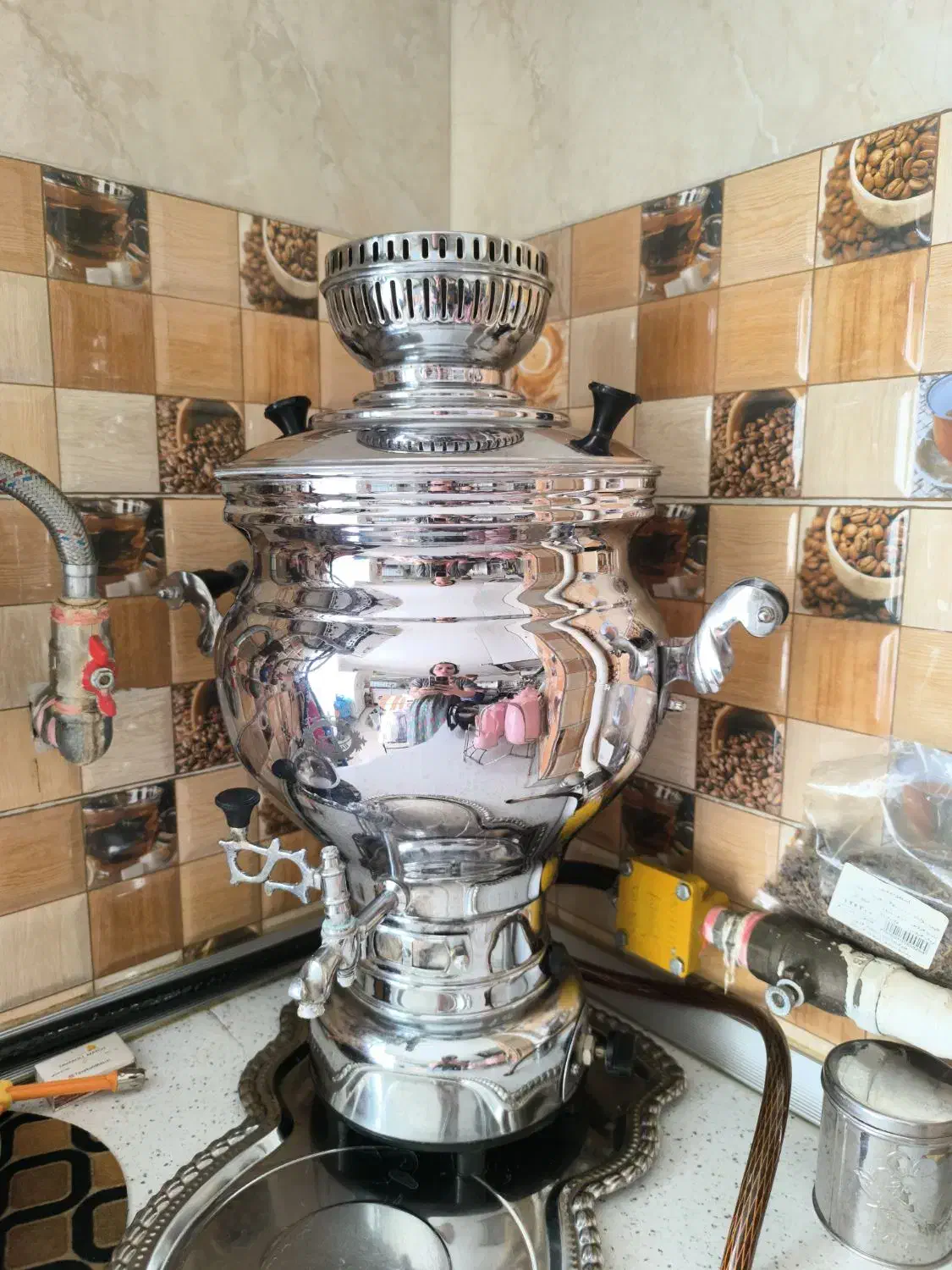 سماور ۱۰ لیتری مارک  عالی نصب|سماور، چای‌ساز، قهوه‌ساز|قروه, |دیوار