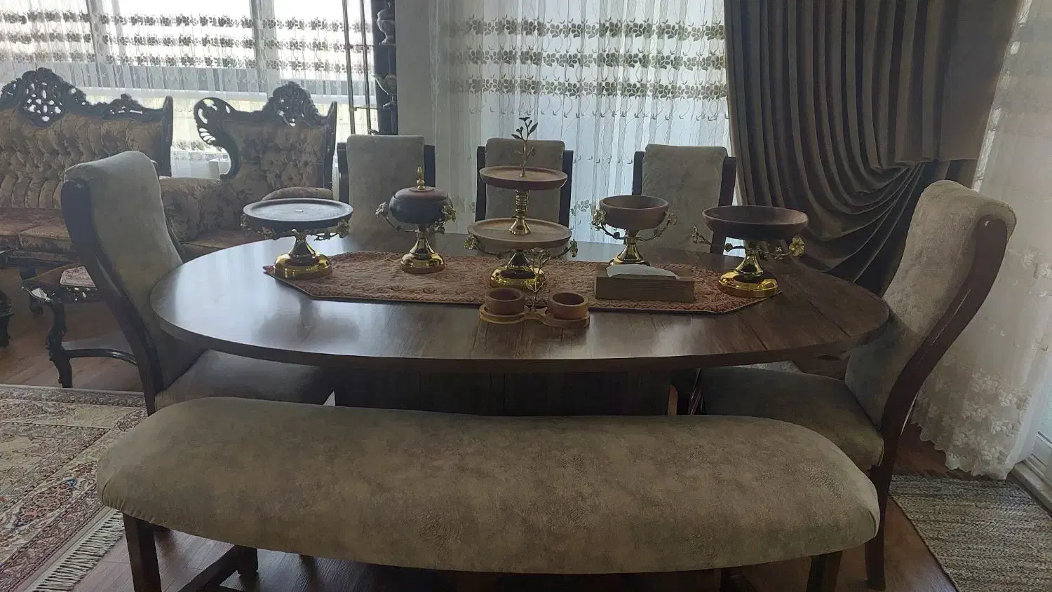 میز ناهار خوری ۸ نفره|میز و صندلی غذاخوری|شاهین‌شهر, اقبال لاهوری|دیوار