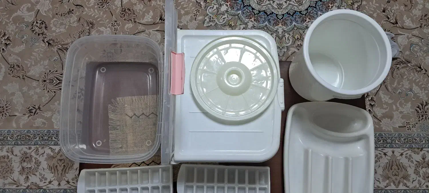 ۲ باکس دردار چندکاره و ۱  سطل دردار چند کاره|ظروف نگهدارنده، پلاستیکی، یک‌بارمصرف|مشهد, الهیه|دیوار