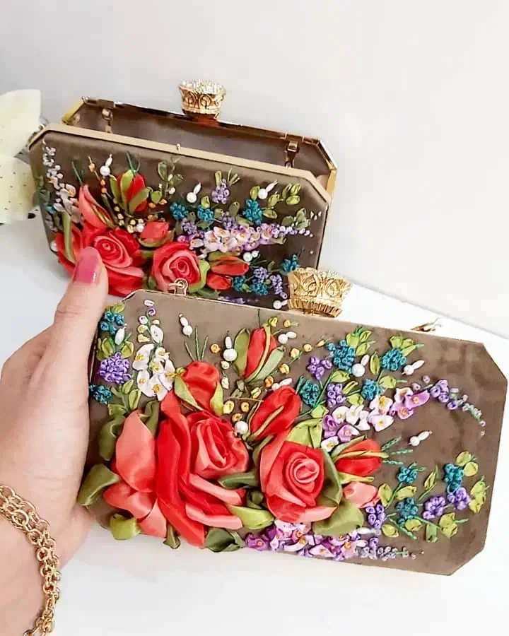 کیف مجلسی روباندوزی شیک وخاص پسند|کیف، کفش، کمربند|گرمدره, |دیوار