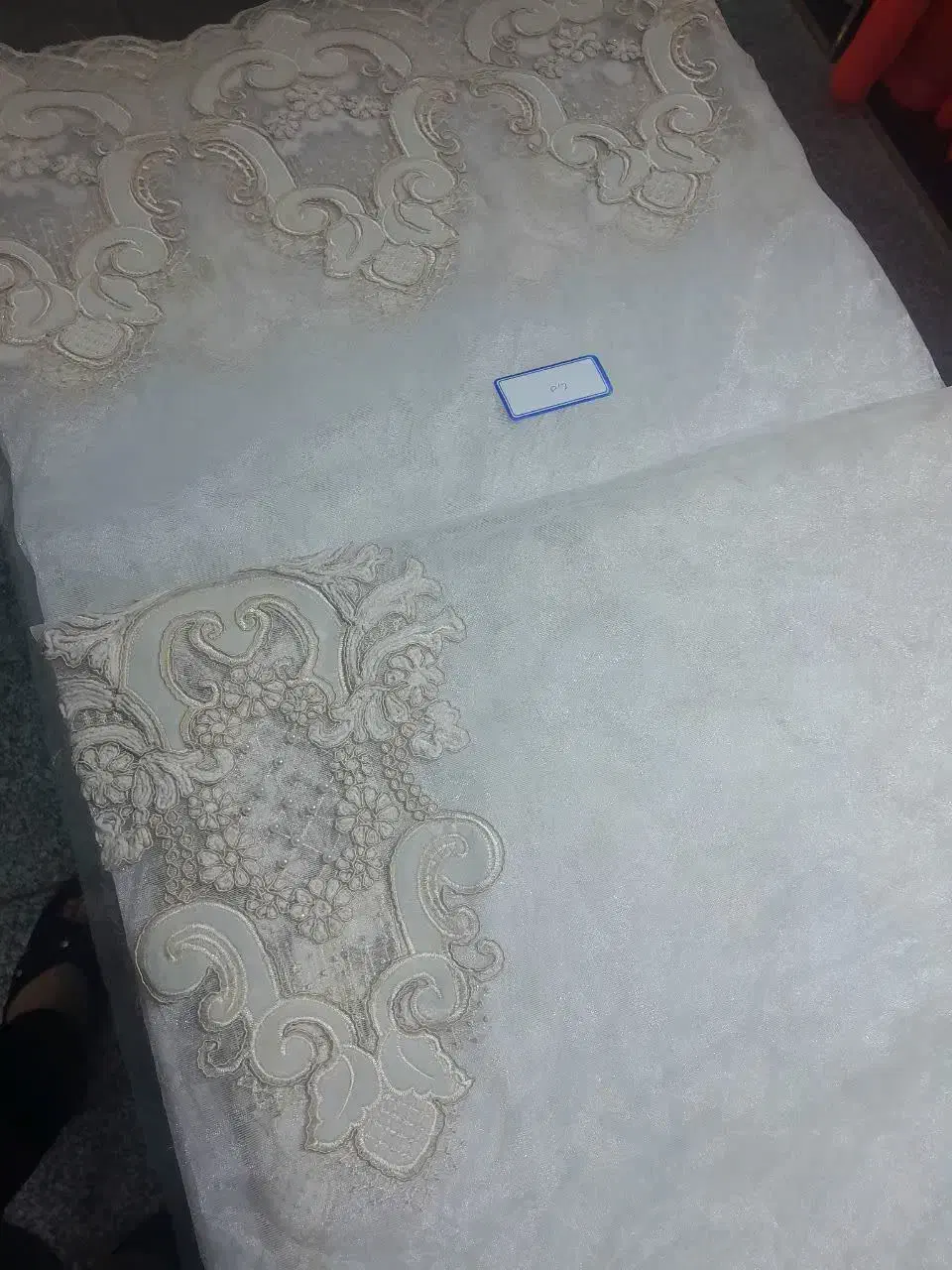 پرده ی فلت مروارید دار|پرده، رانر، رومیزی|خرم‌آباد, |دیوار