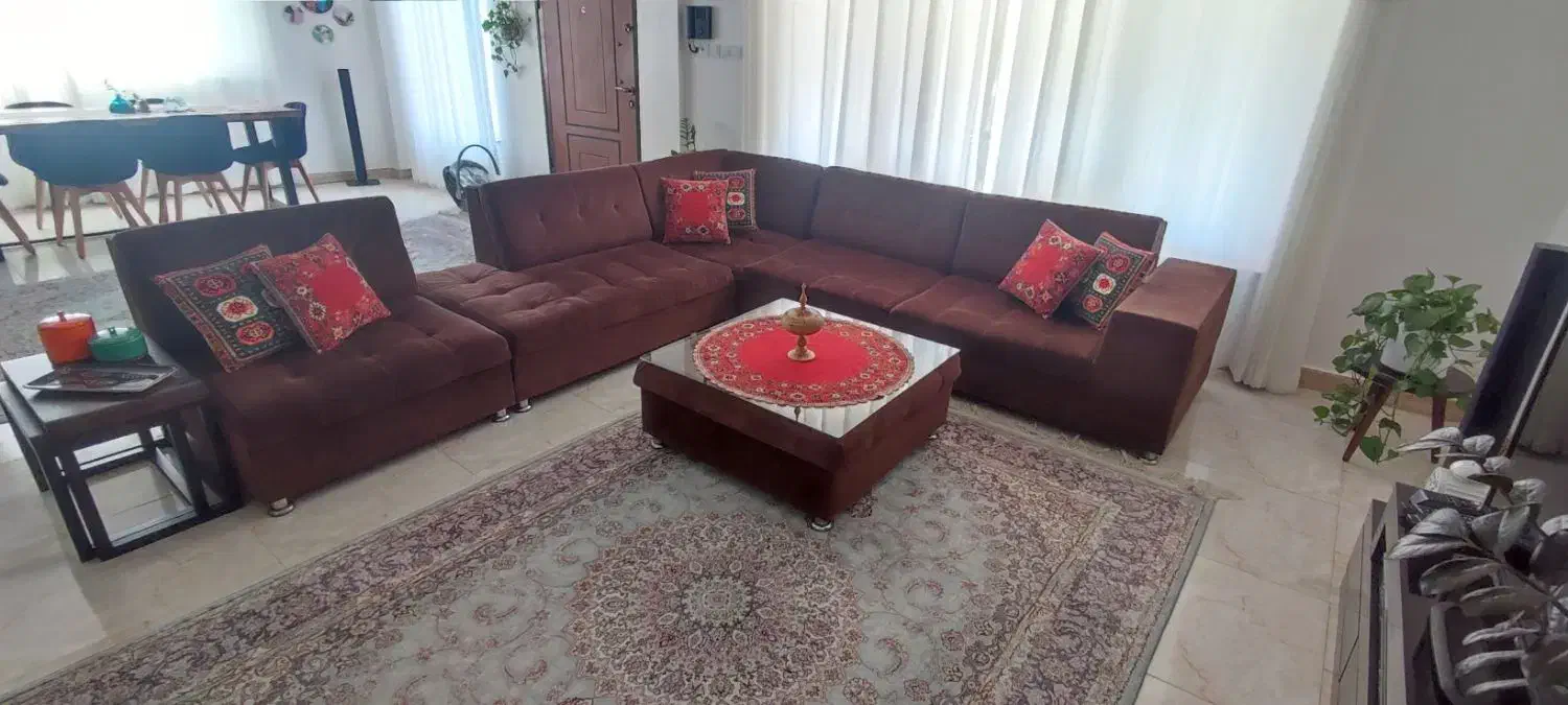 مبل ۸نفره ال|مبلمان خانگی و میز عسلی|رشت, جانبازان|دیوار