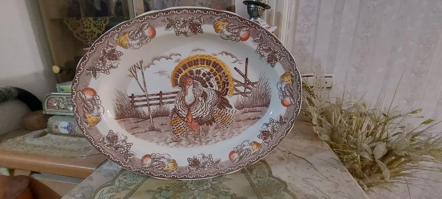 ۲ عدد دیس سینی طرح دار مارک دار خارجی قدیمی (نو)|کلکسیون اشیاء عتیقه|تهران, باغ خزانه|دیوار