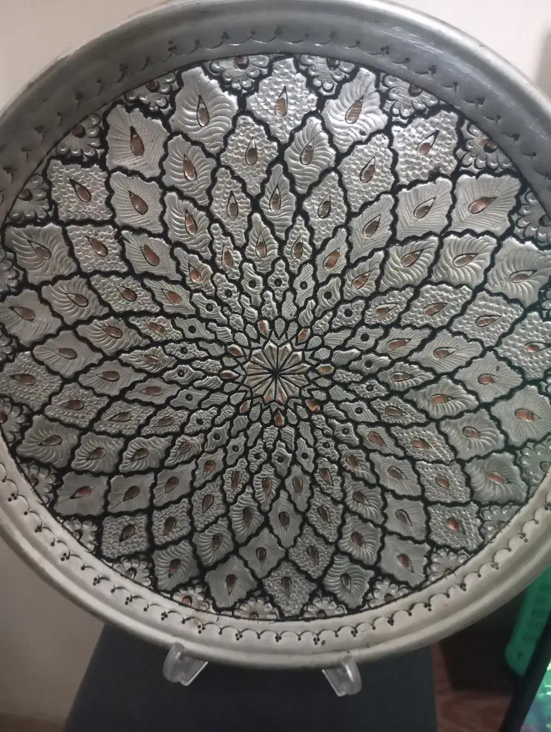 سینی مسی قطر۳۰ سانت|کلکسیون اشیاء عتیقه|سمنان, |دیوار