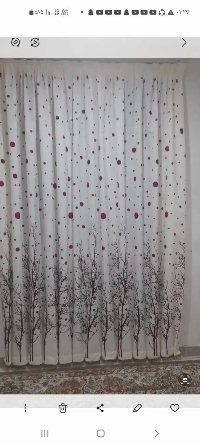 دو عدد پرده قدی ۲۸۰در دو متر|پرده، رانر، رومیزی|دورود, |دیوار