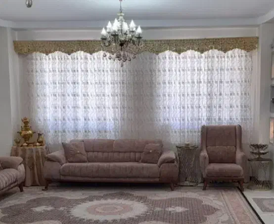 پرده 6متری کارشده حریر|پرده، رانر، رومیزی|اردبیل, |دیوار