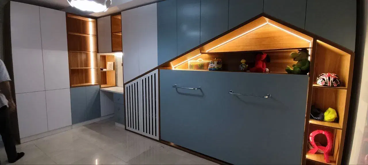 انواع تخت کم‌جای اتاق کودک وکمد بهمراه  نورپردازی‌|خدمات پیشه و مهارت|چهاردانگه (تهران), |دیوار