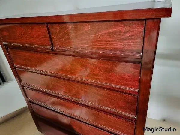 دراور چوبی ماهونی تمیز، سالم و پایهچرخدار|جاکفشی، کمد، دراور|شیراز, ستارخان|دیوار