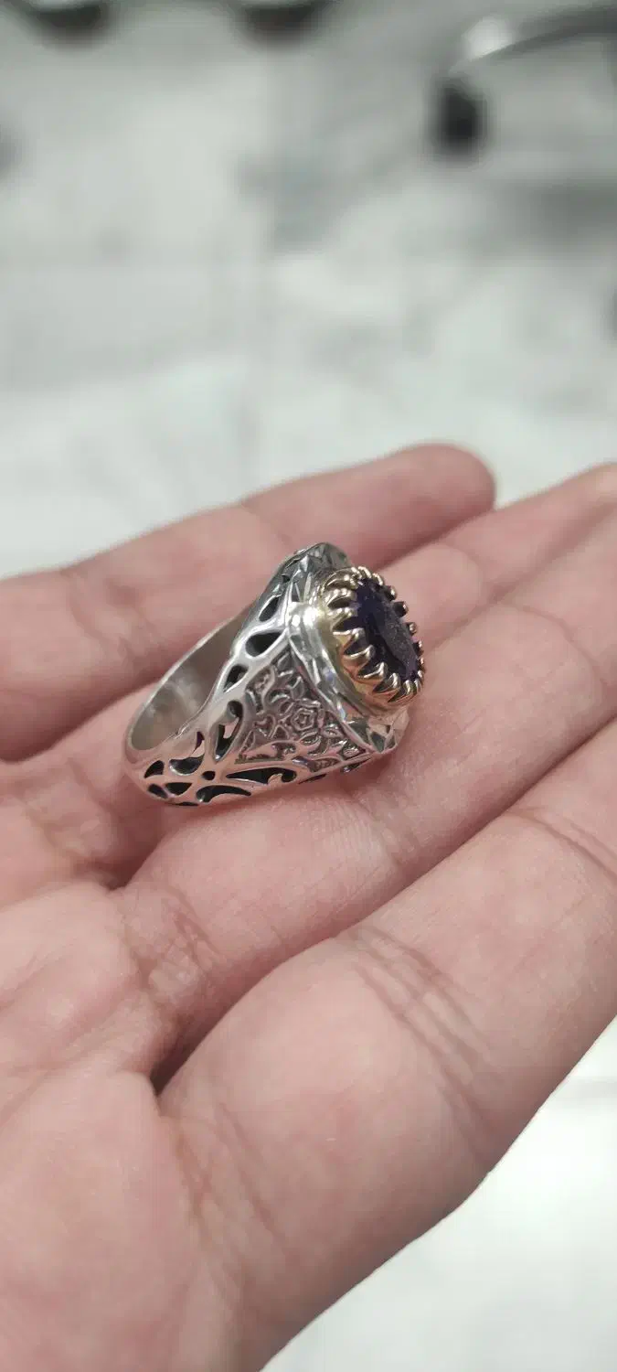 انگشتر یاقوت کبود دست ساز|جواهرات|فلاورجان, |دیوار