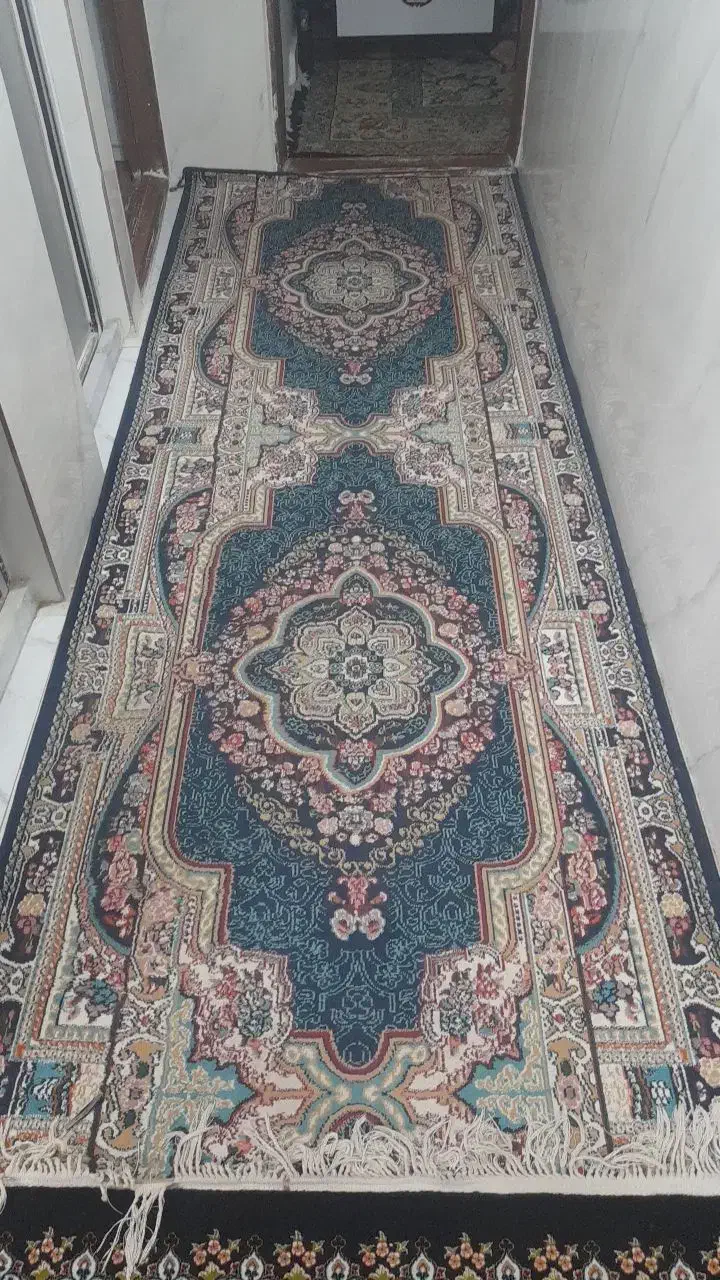 کناره گیلیمی و کناره قالی سورمه ای|گلیم، جاجیم، گبه|نیشابور, سرآب کوشک|دیوار