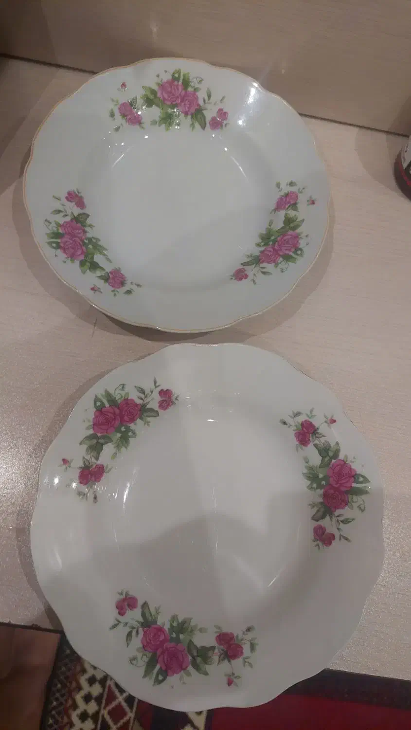 بشقاب چینی خورشت خوری گل سرخی|ظروف سرو و پذیرایی|شیراز, تلخ داش|دیوار