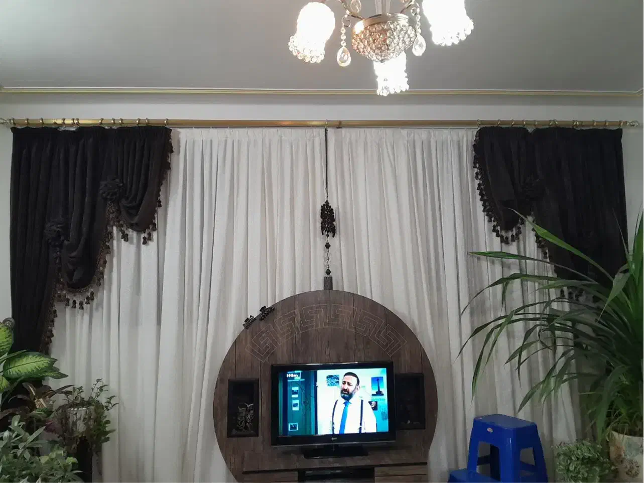 پرده سه تکه پذیرایی|پرده، رانر، رومیزی|تهران, چوب تراش|دیوار