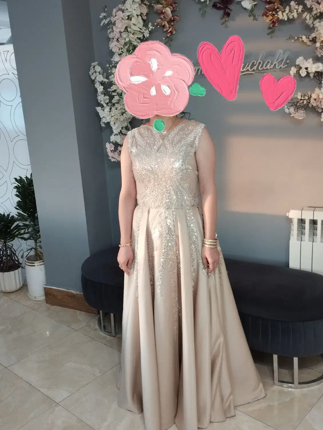 پیراهن مجلسی سنگدوزی|لباس|خمام, |دیوار