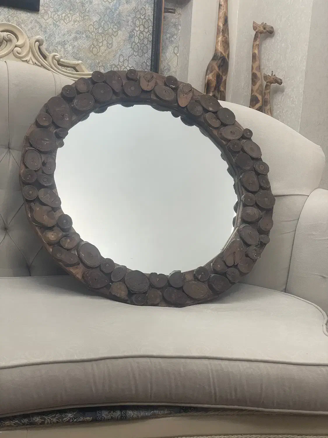 اینه گرد چوبی|صنایع دستی و سایر لوازم تزئینی|رشت, استقامت ۱|دیوار