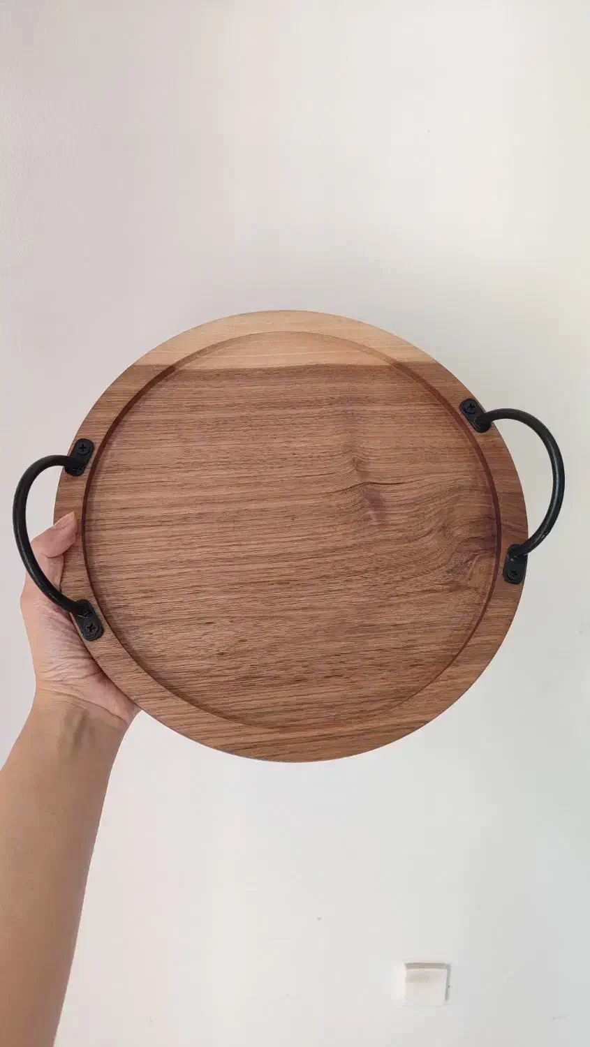 سینی چوبی گردو|ظروف سرو و پذیرایی|آستانه اشرفیه, |دیوار