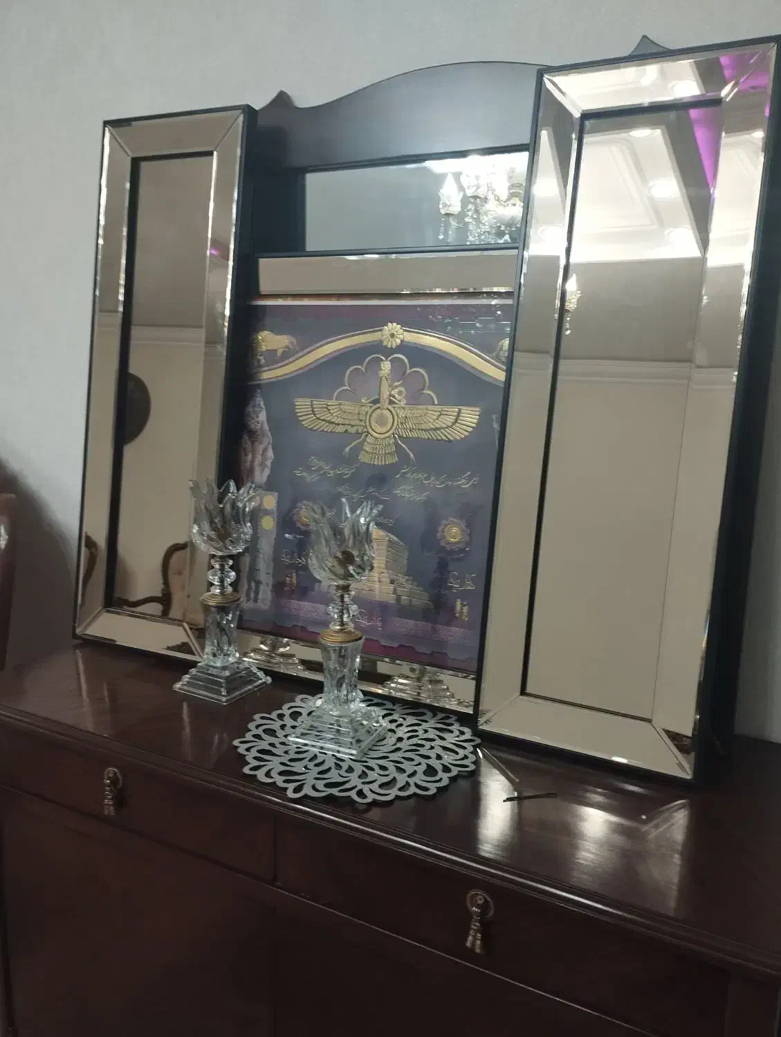 تابلو آینه ای سه تیکه|تابلو، نقاشی، عکس|بهارستان, |دیوار