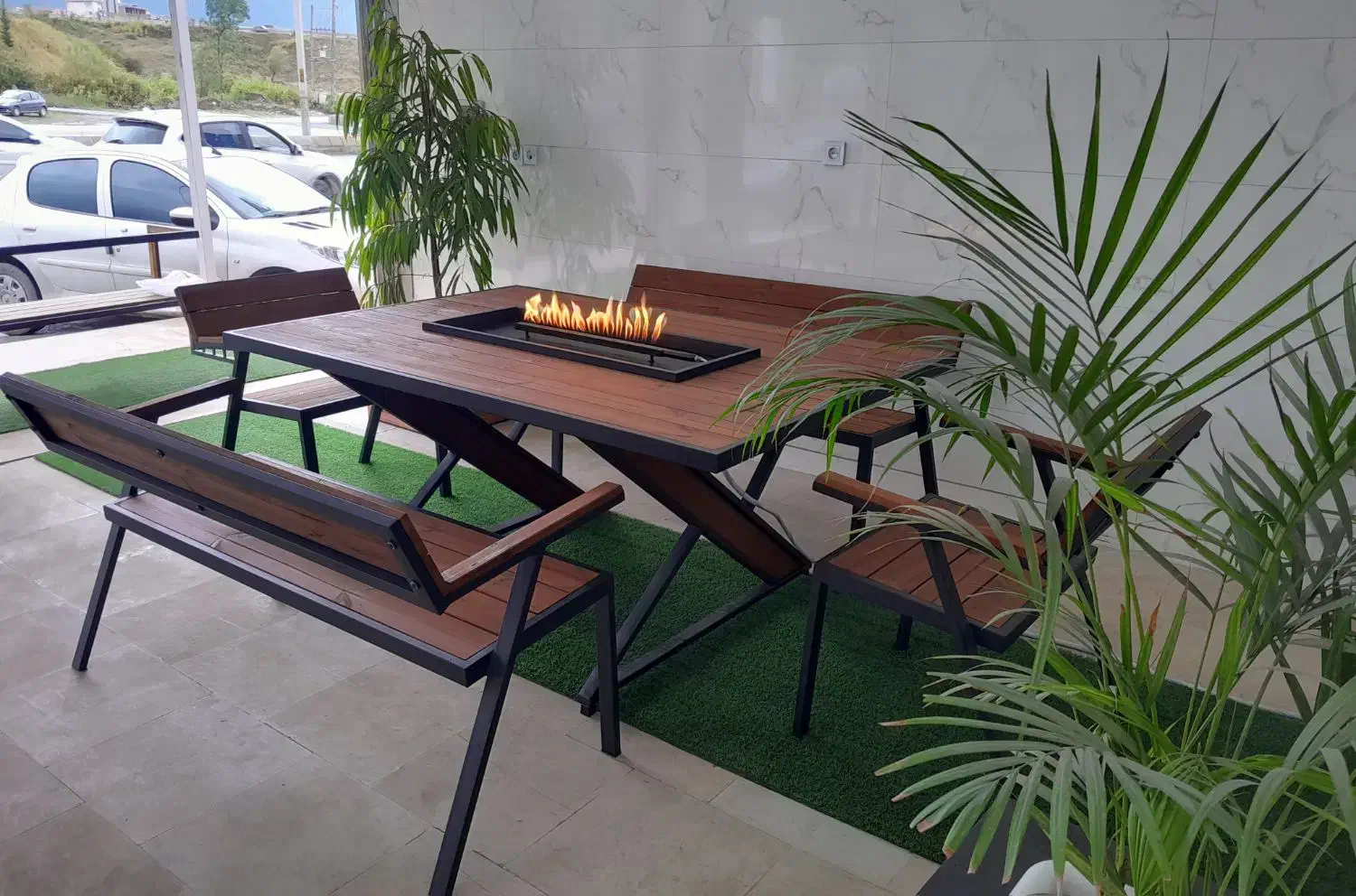 میز آتشدان با نیمکت و صندلی ۶ نفره|مبلمان خانگی و میز عسلی|نوشهر, |دیوار