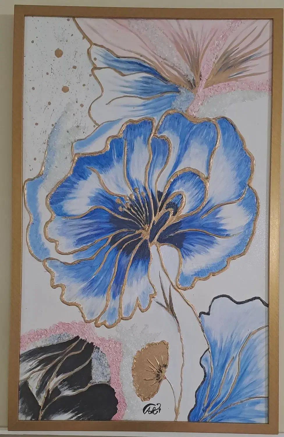 تابلو گچبری مدرن ، تکسچر، ورق طلا|صنایع دستی و سایر لوازم تزئینی|شاهینشهر, گزبرخوار|دیوار