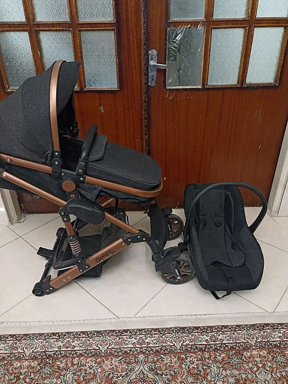 ست کالسکه و کریر نو|کالسکه و لوازم جانبی|آبیک, |دیوار