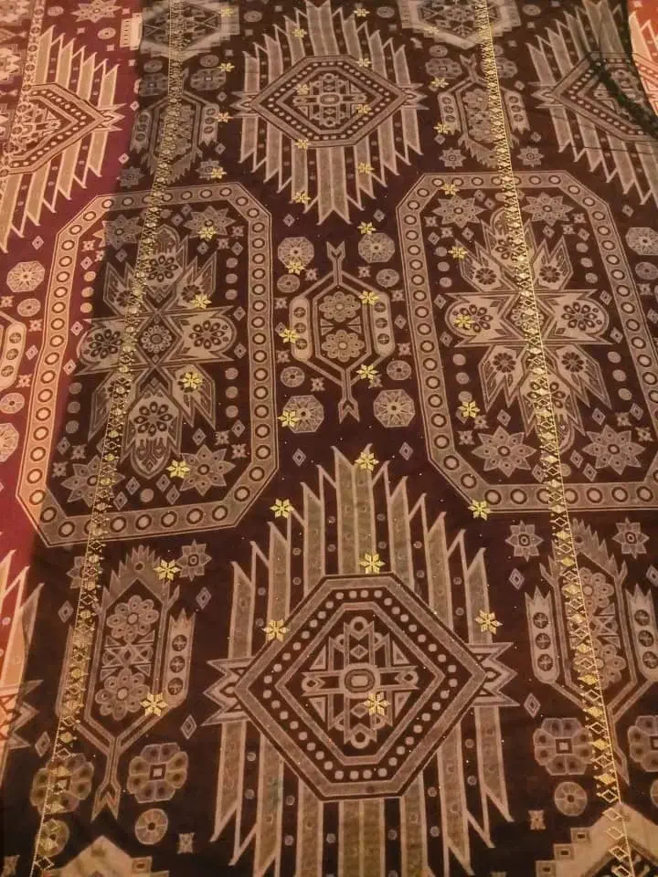 شال خوسی 2متردر90 کارشده باخوس اصل طلایی باکیفیت|لباس|گله دار, |دیوار
