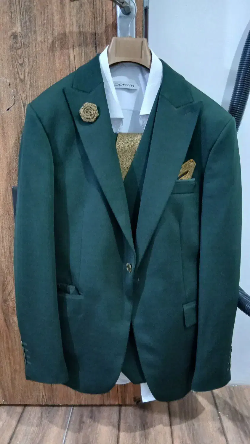 کت و شلوار سبز دوراتی با جلیقه دو رو و لوازم کامل|لباس|اقبالیه, |دیوار