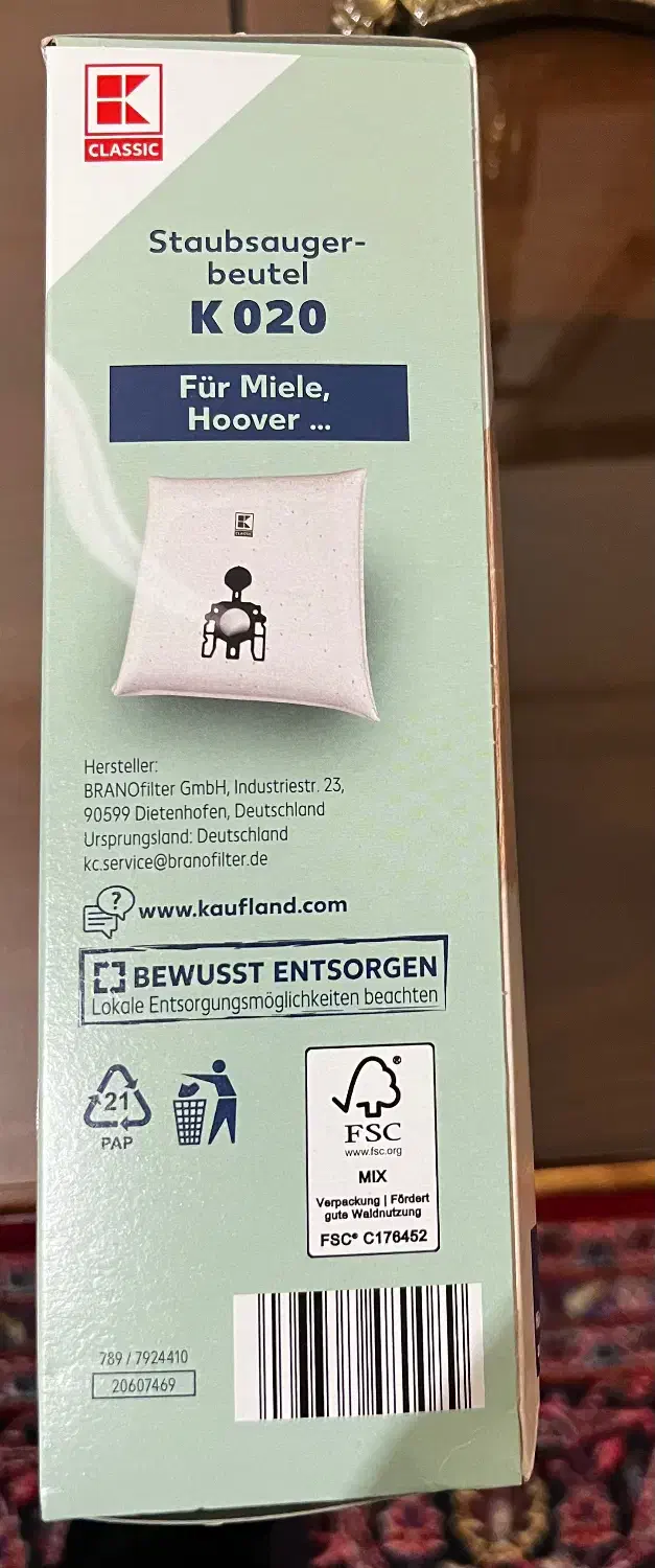 کیسه جاروبرقی K-Classic مدلK020مناسب Miele Hoover|جاروبرقی، جارو شارژی، بخارشو|تهران, امانیه|دیوار