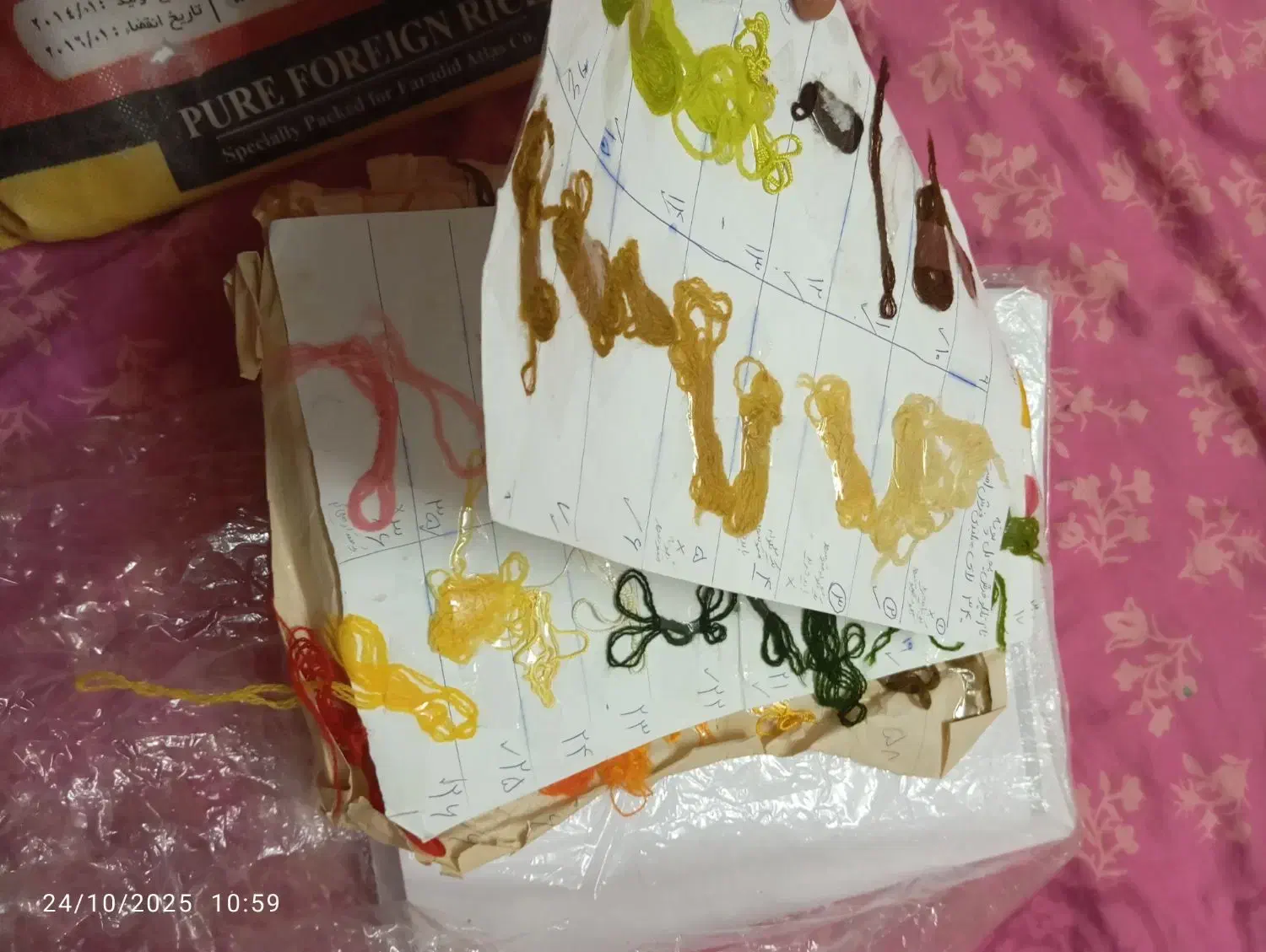 نخ ابریشم نخ نقشه نخ مرینوس تابلو فرش دستبافت|لوازم خیاطی و بافتنی|قم, منبع آب|دیوار