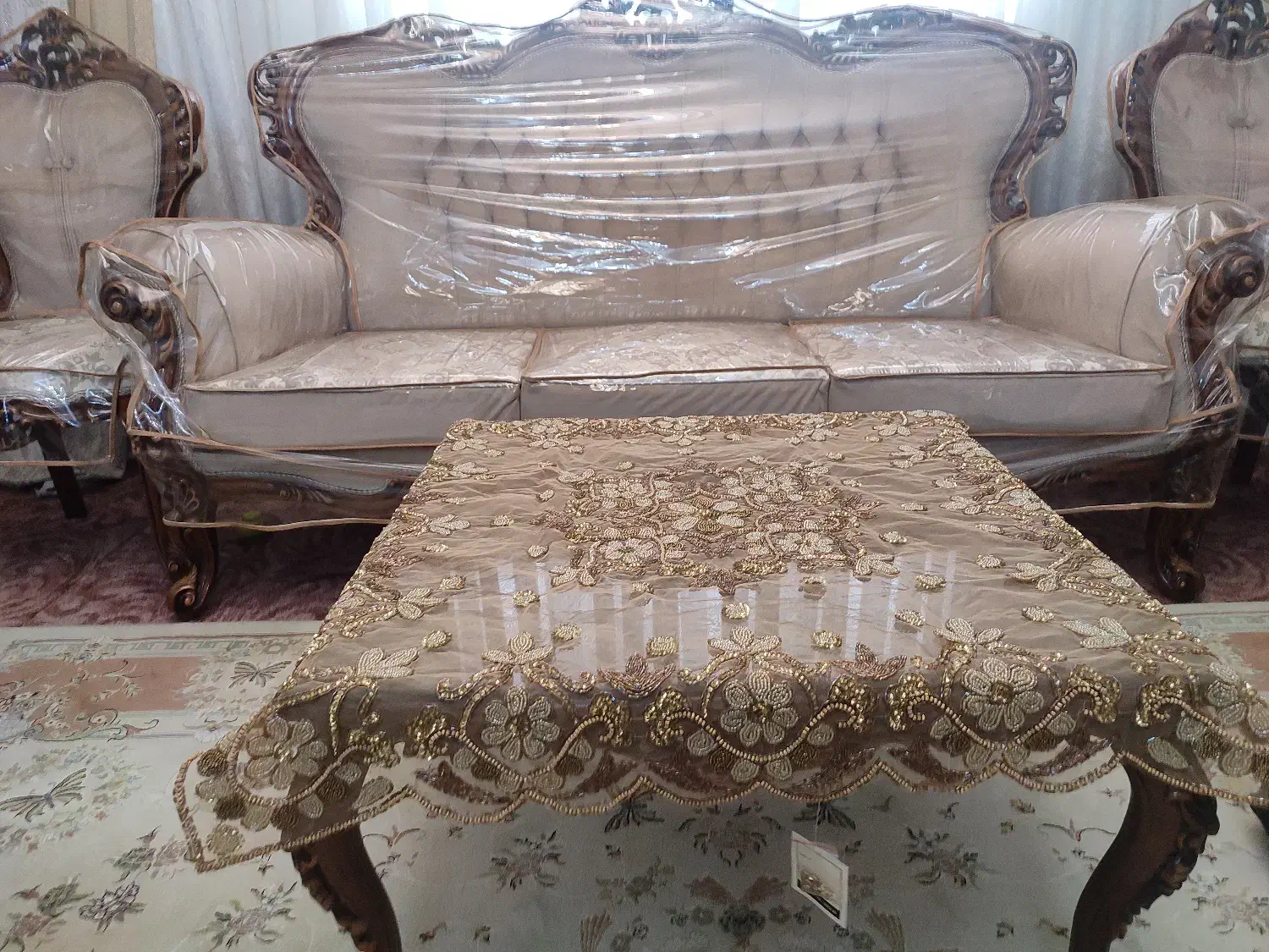 رومیزی تک مربع و کاردست|پرده، رانر، رومیزی|اسلام‌شهر, شهرک مهدیه|دیوار