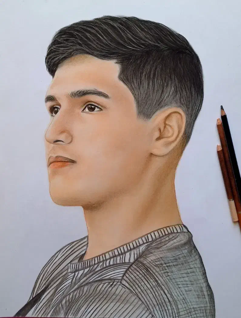 هدیه و نقاشی چهره روز پدر|تابلو، نقاشی، عکس|سیرجان, |دیوار