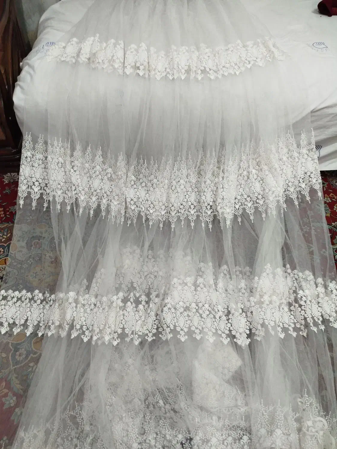 پرده  سه متری (پر چین)|پرده، رانر، رومیزی|سبزوار, گلشن|دیوار