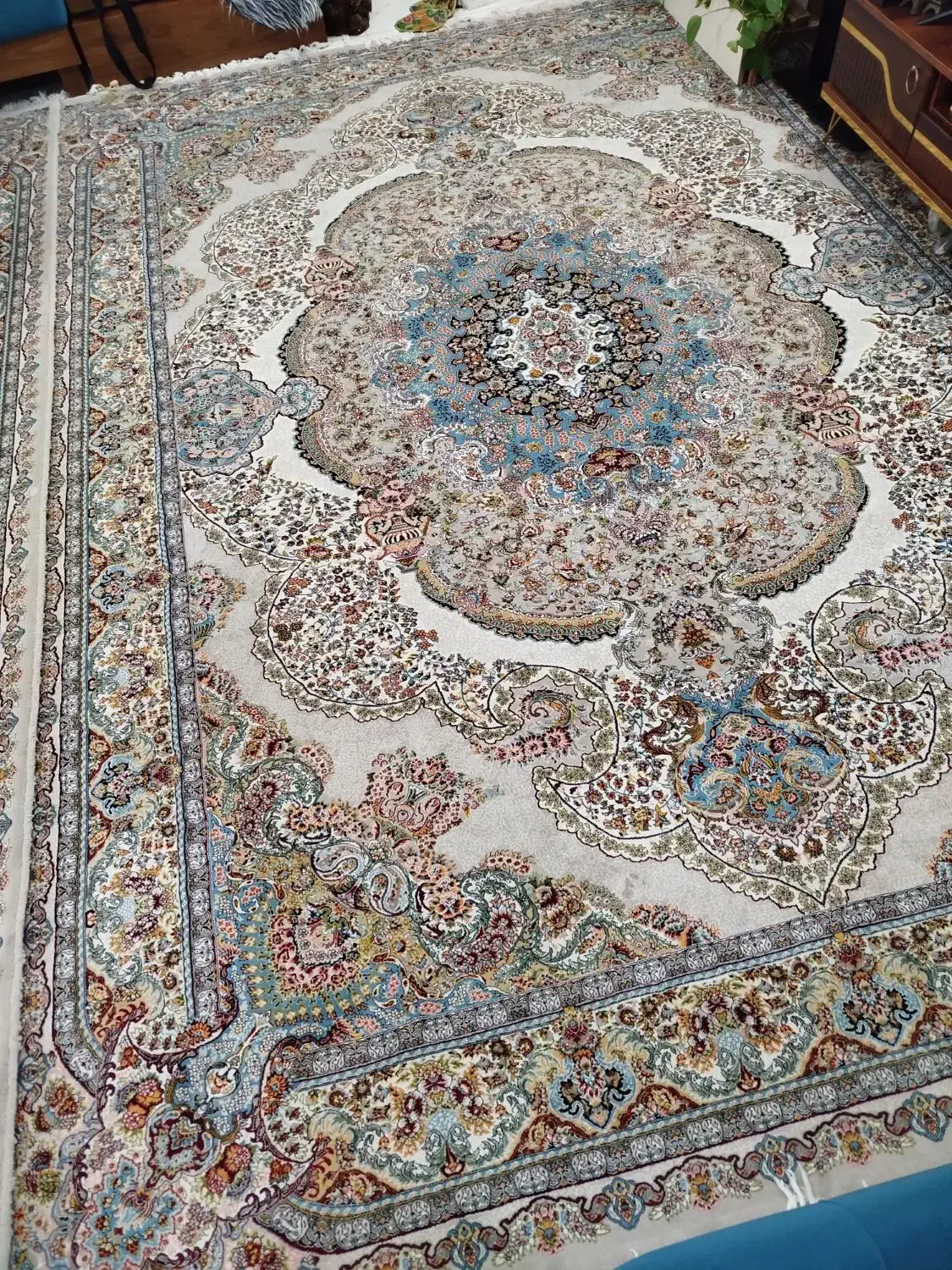 قالی نه متری|فرش|کرمان, |دیوار