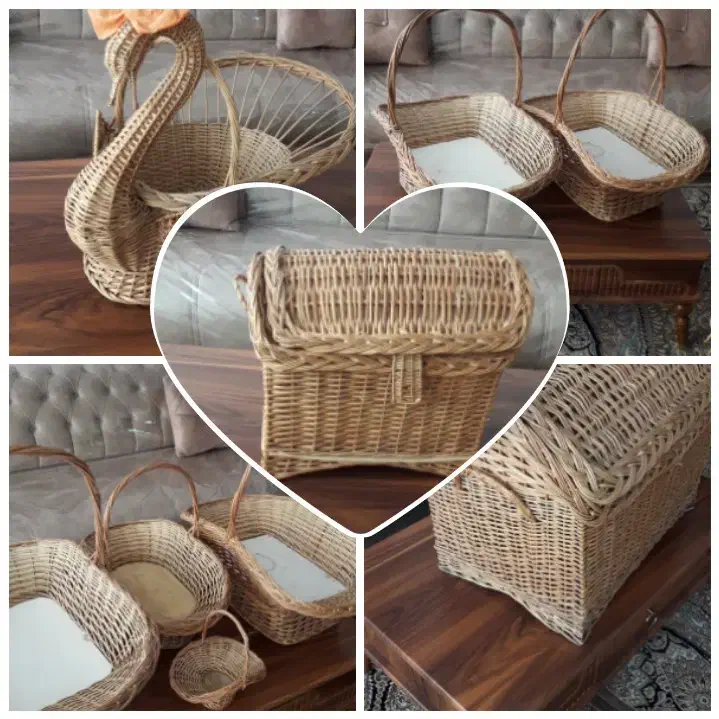 سبد حصیری|صنایع دستی و سایر لوازم تزئینی|قم, باغ شریفی|دیوار