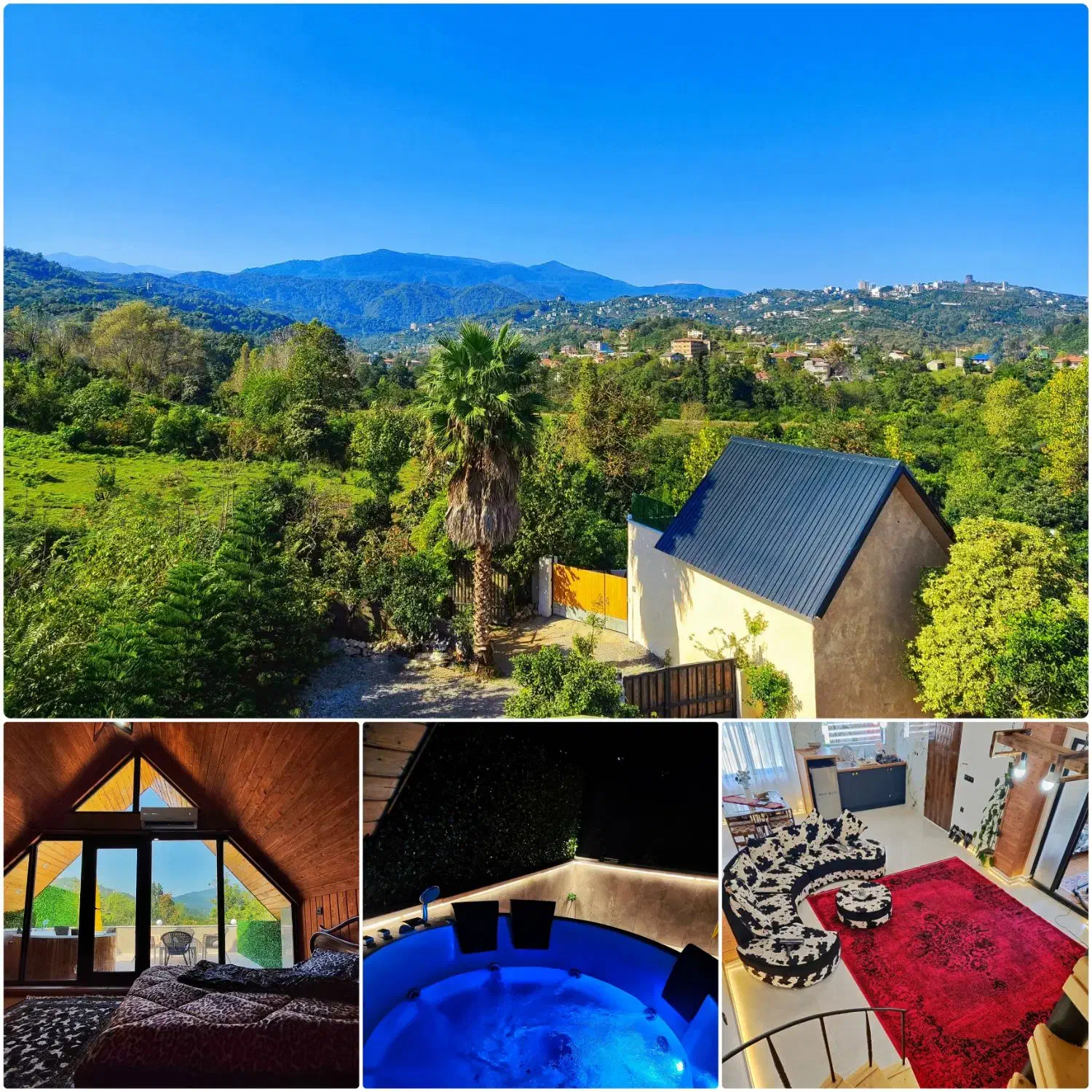 کلبه نوساز و جکوزی دار در دل جنگل رامسر ویو ابدی|اجارهٔ کوتاهمدت ویلا و باغ|رامسر, |دیوار