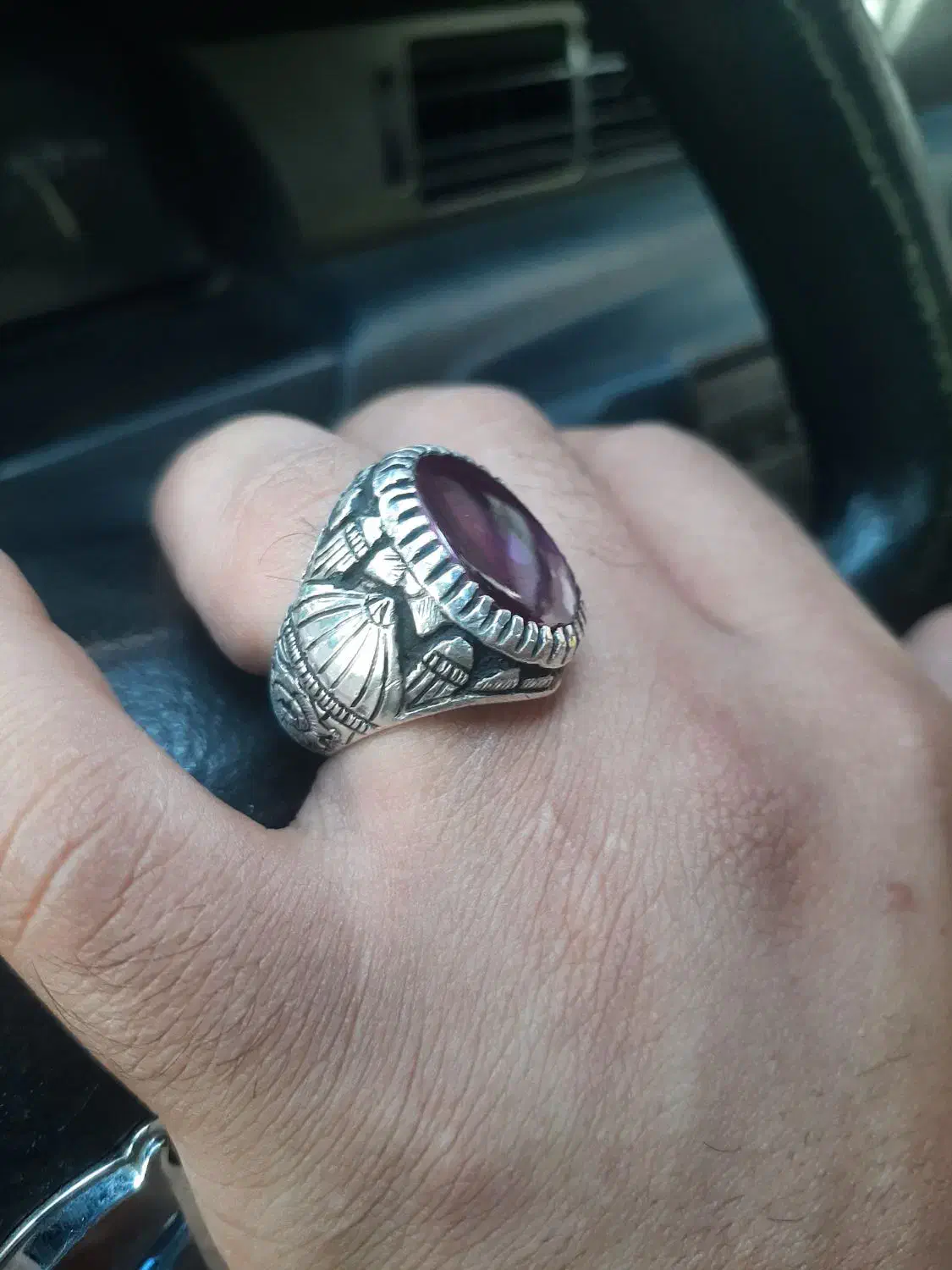 انگشتر نقره قلم کاری|جواهرات|ایذه, |دیوار