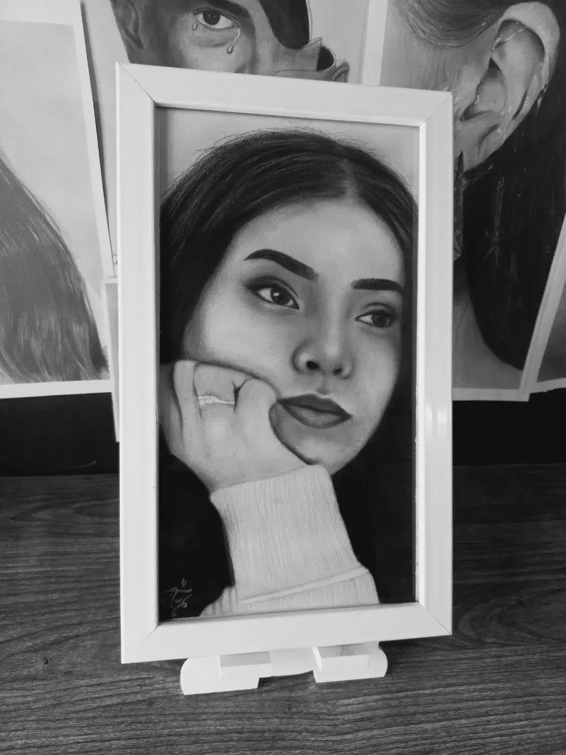 نقاشی سیاه قلم|تابلو، نقاشی، عکس|نیشابور, کوی یغما|دیوار