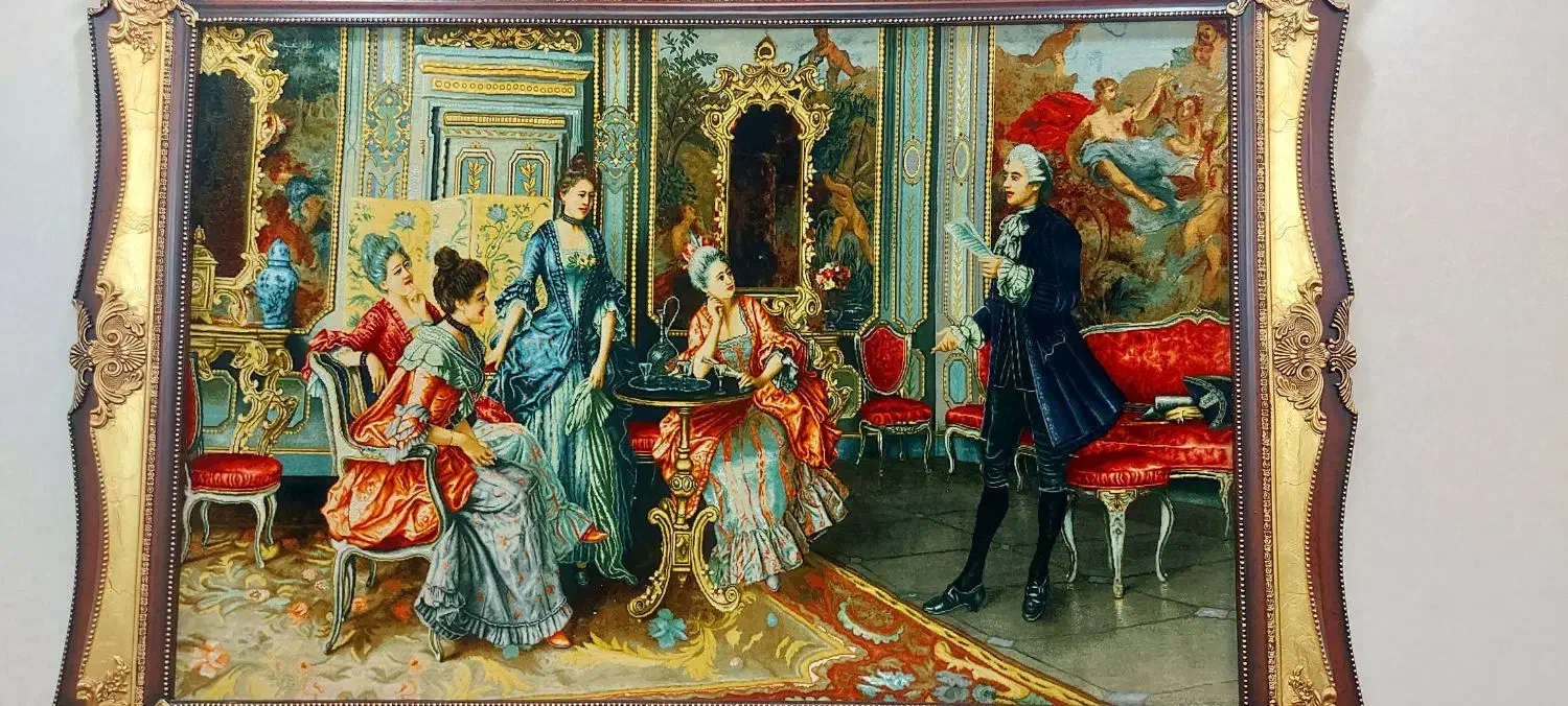 تابلو فرش دستبافت ابریشم شاعرجوان سایز بزرگ|تابلو فرش|پیشوا, |دیوار