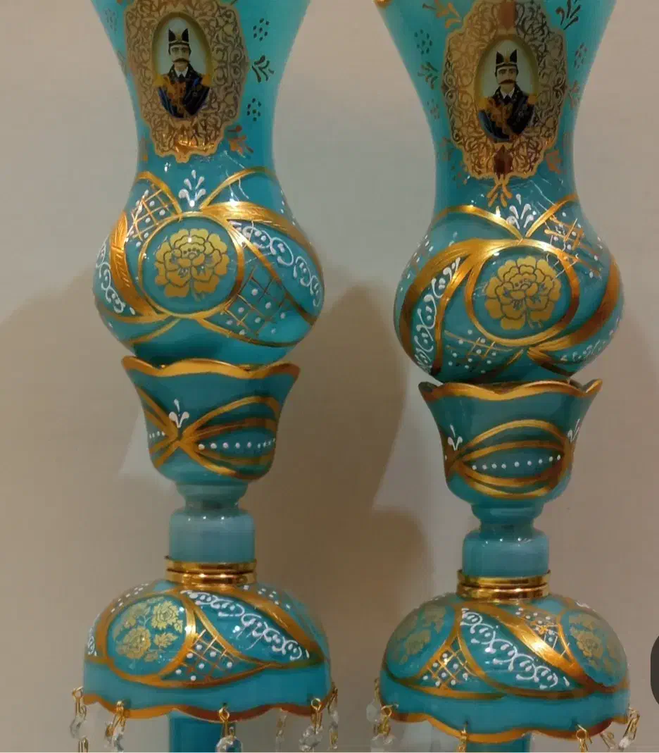 شمعدانی فیروزه ای|چراغ خواب و آباژور|مراغه, |دیوار