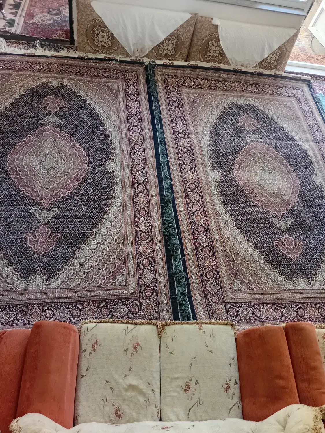 فرش جفت شش متری ماهی خوی|فرش|تبریز, |دیوار